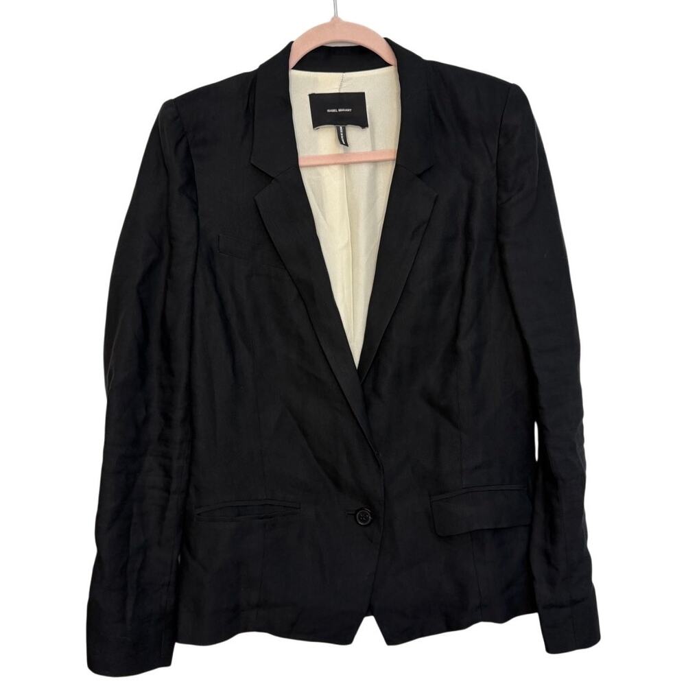 Isabel Marant Linen Viscose‎ Blazer Jacket Black Size 36 Formal Lightweight